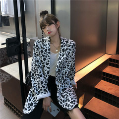 Real shot! Real price! Korean autumn and winter new leopard print casual suit coat