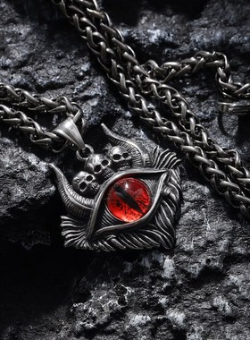 邪恶之眼男士钛钢高街风复古吊坠