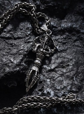 泰国招财象鼻神降魔杵朋克风吊坠