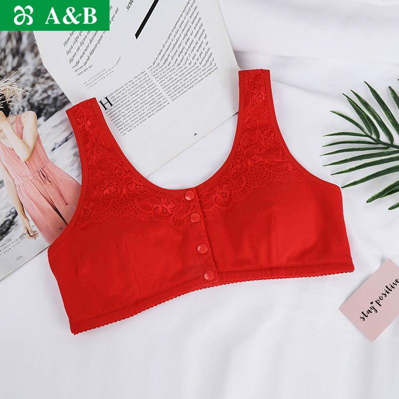 AB大红无钢圈前开扣文胸