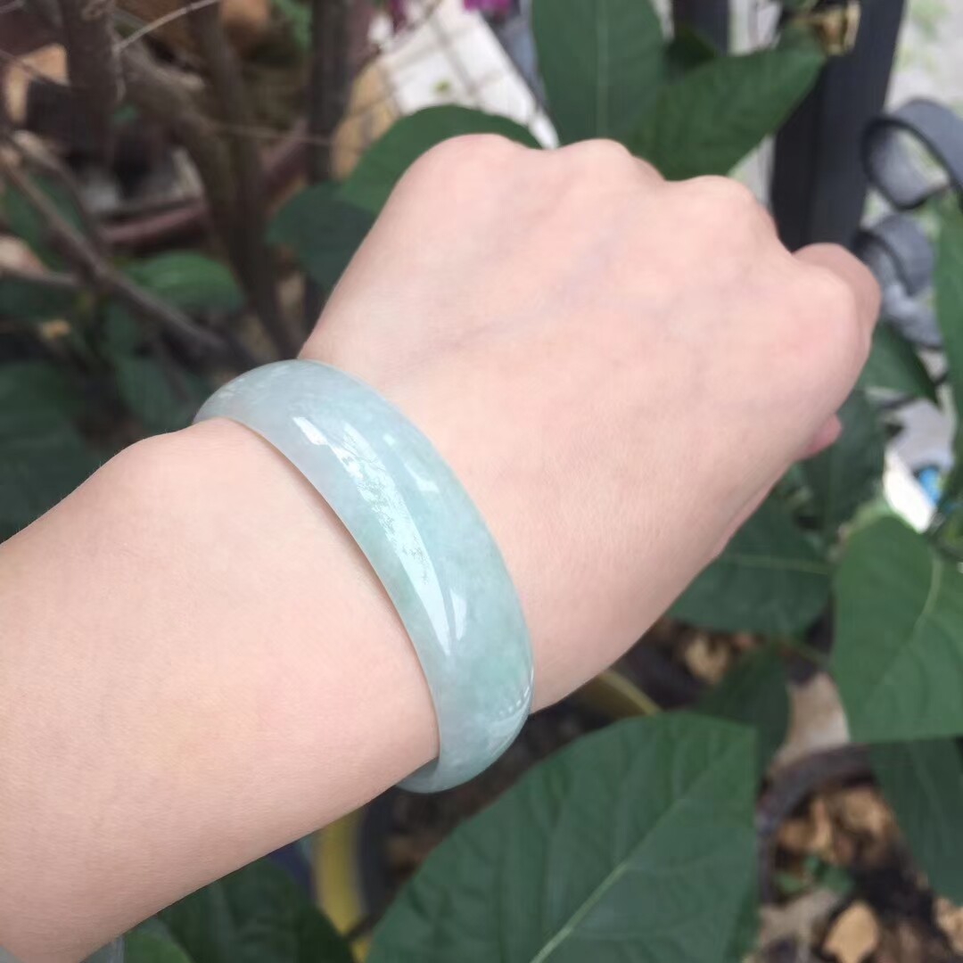 珑心云赞春彩紫罗兰翡翠手镯苹果绿翡翠手镯51小圈口