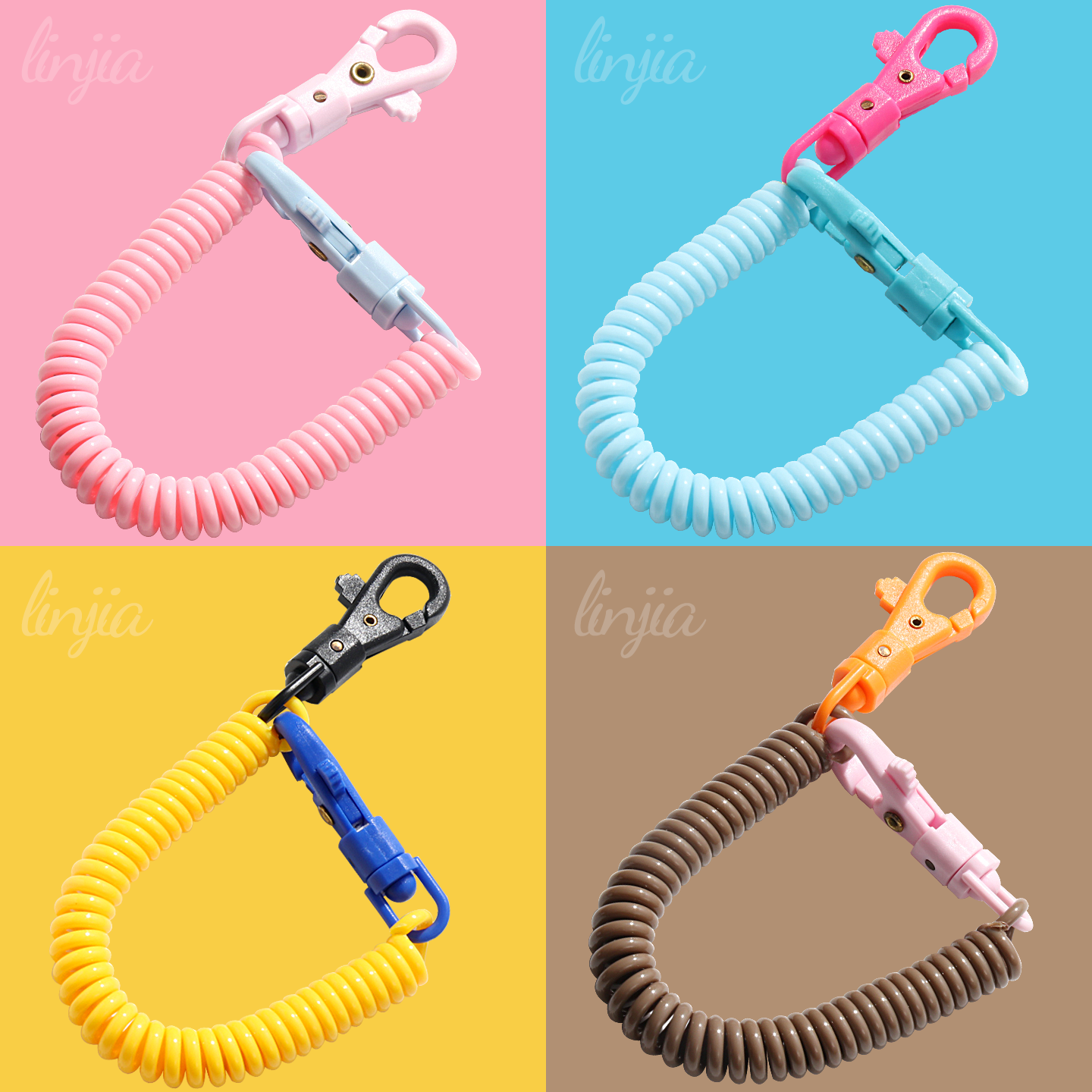 邻家糖果色弹簧绳电话线防丢挂绳