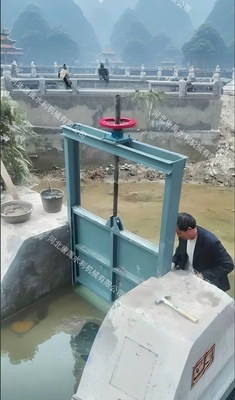 钢制机闸一体式闸门手动螺杆式不锈钢启闭机铸铁河道渠道农田