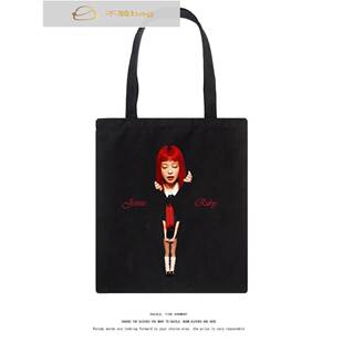 金智妮Jennie同款专辑ruby周边帆布包时尚单肩包应援手提购物袋