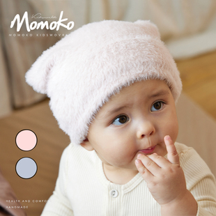 婴儿帽子秋冬款仿皮草胎帽耳朵冬女童男护耳帽保暖遮阳帽可爱冬