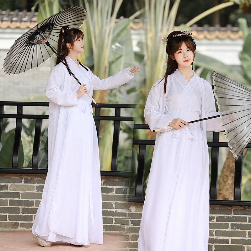 古装改良日常装超仙古风中国风汉服女古筝古典舞蹈连衣裙清新谈雅