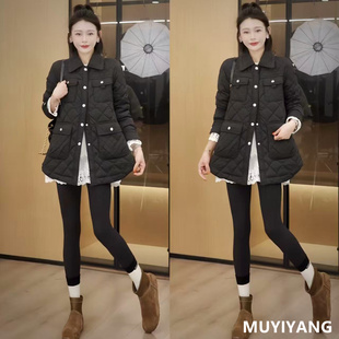 烬奢 小众高级感单排扣格纹高定版 衣长75 545 棉衣外套