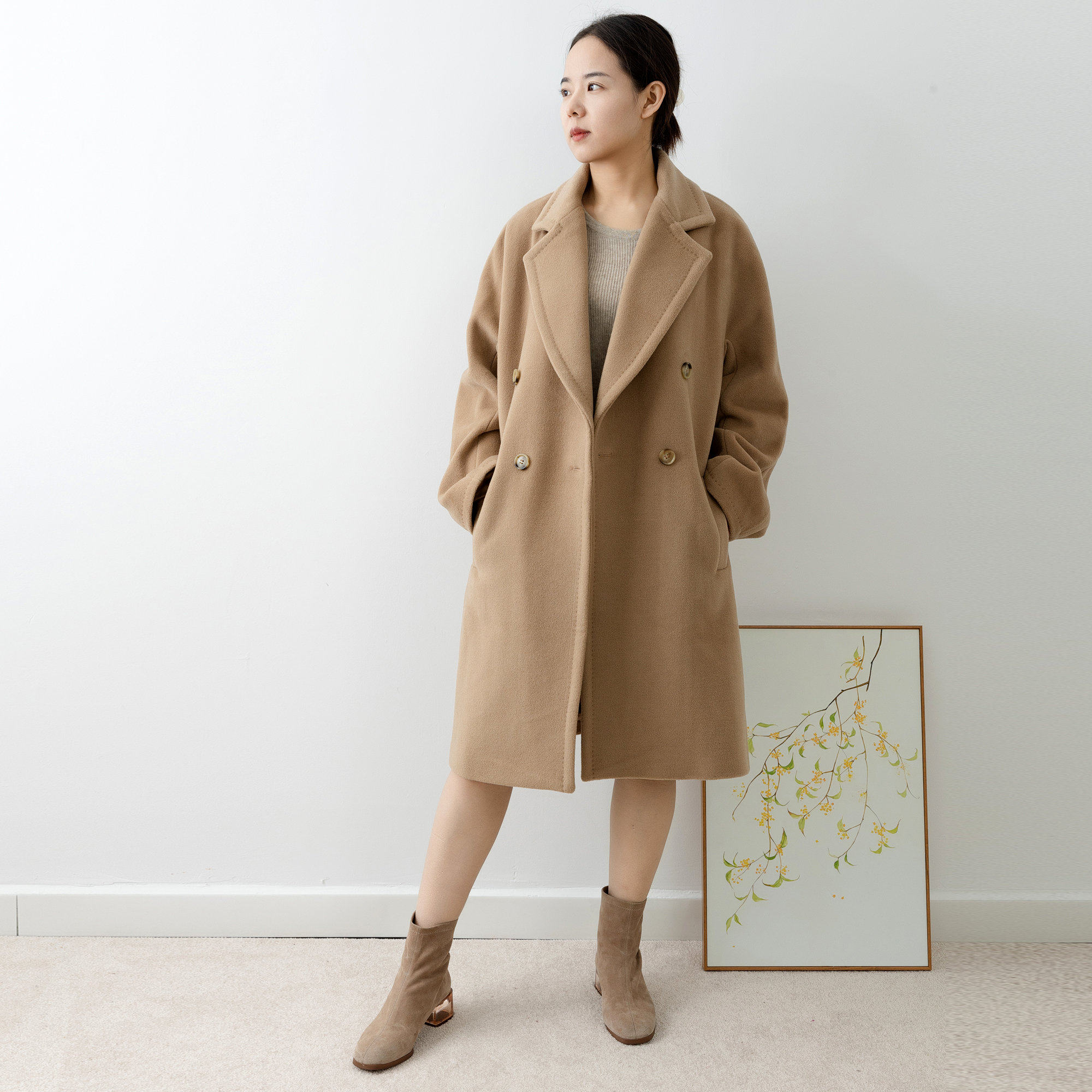 M家同款baiocco小个子羊绒大衣女