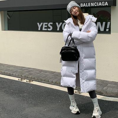 新长款400克绒白鸭绒情侣羽绒服