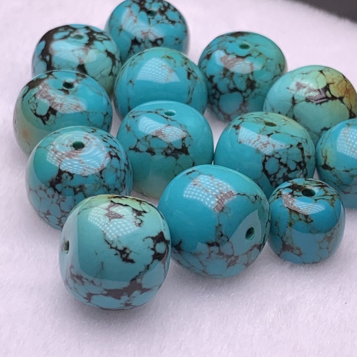 高瓷绿松石老型珠鼓珠网花绿松石老型珠diy文玩配饰佛珠手串饰品