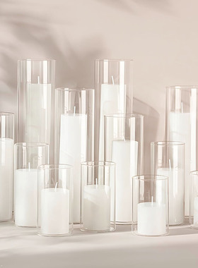 烛台欧式浪漫情人节烛光晚餐婚礼酒店派对高硼硅耐高温玻璃蜡烛杯