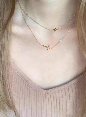 轻奢简约M字母项链不掉色时尚博主简约风复古百搭时髦精致通勤潮