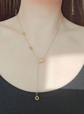 质感品位网红爆款钛钢小蛮腰项链轻奢小众设计不掉色锁骨链可水洗