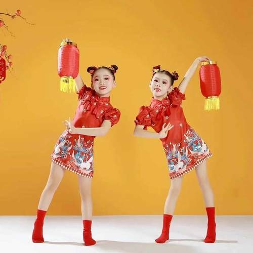 喜庆演出服服装中国风女