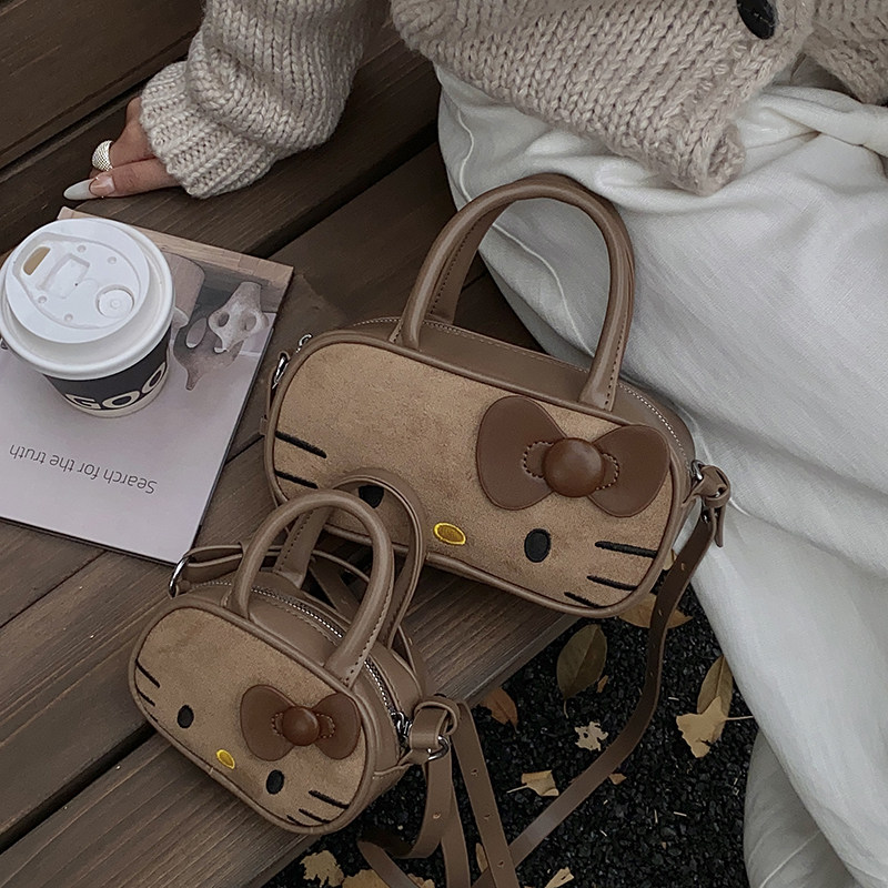 可爱KT猫相机手提包凯蒂斜跨猫枕头包亲子母女包卡通单肩小包包潮