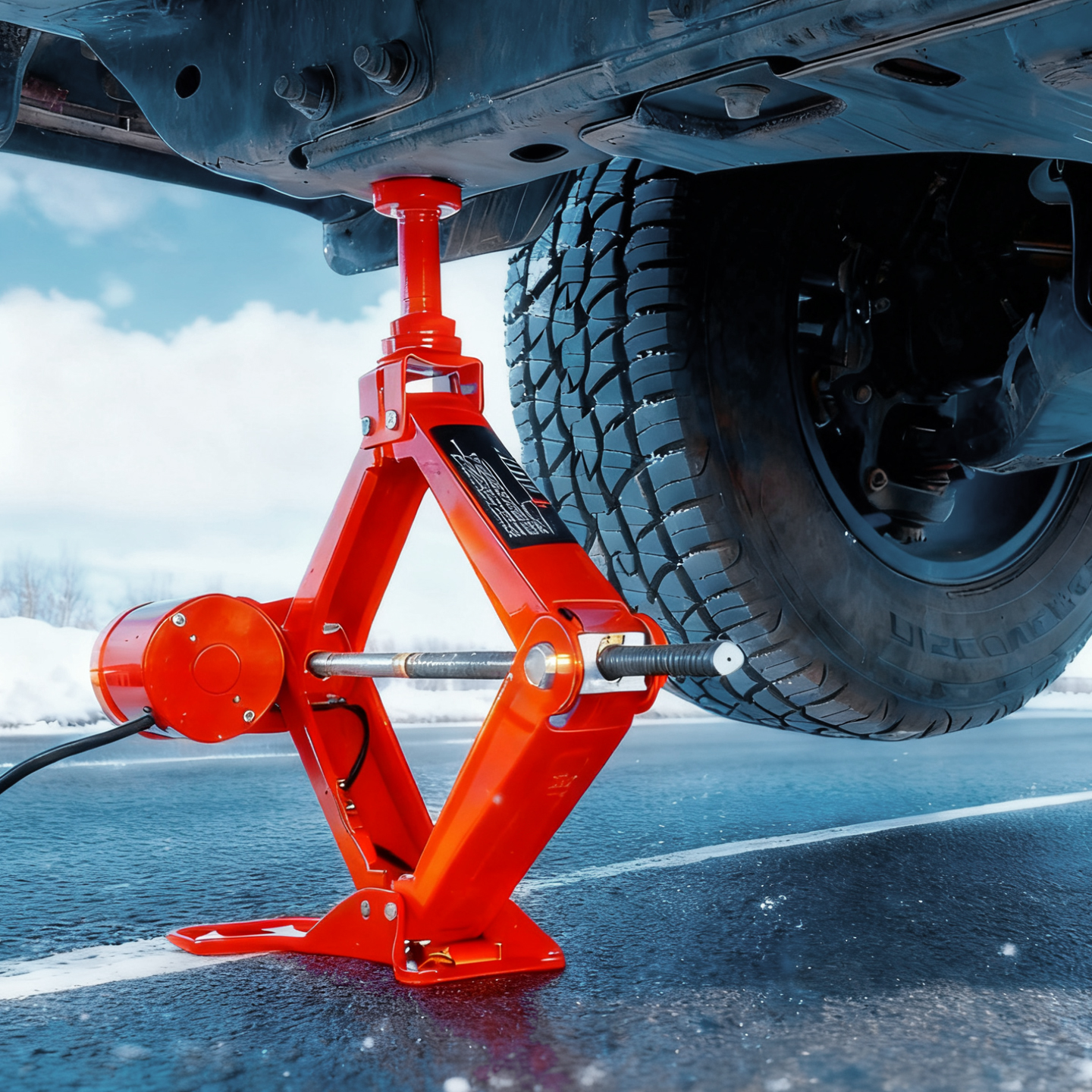 小轿车用12v电动5吨工具箱千斤顶