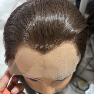 棕美人尖三尖古装假发大面积手钩自由分前蕾丝表演拍戏造型长直发