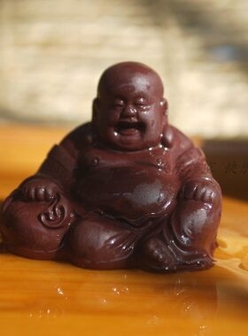 新品【快乐饰家】宜兴紫砂 茶宠茶玩 摆件  笑口常开的布袋和尚