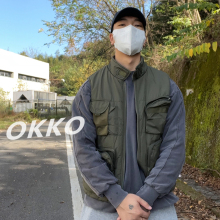 多口袋骑行机车背心加绒宽松冬装 棉服 OKKO周边抓绒马甲男保暖加厚