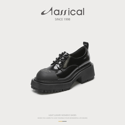 真皮小皮鞋英伦风乐福鞋女