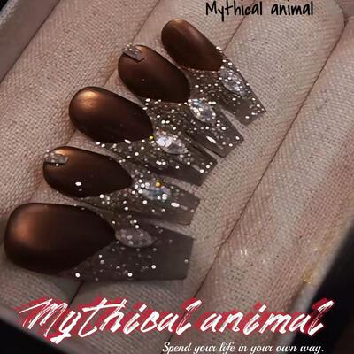 纸醉金迷爆闪法式猫眼轻奢穿戴甲