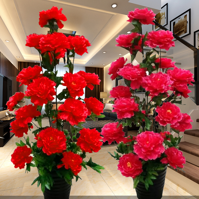 假花仿真花摆设牡丹花花盆轻奢