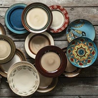 Yijia Ceramics японская 8 -кишка западная камера дисковая дисковая тарелка творческая творческая кухня семейная посуда семейство под лотереей зажима в лотерее