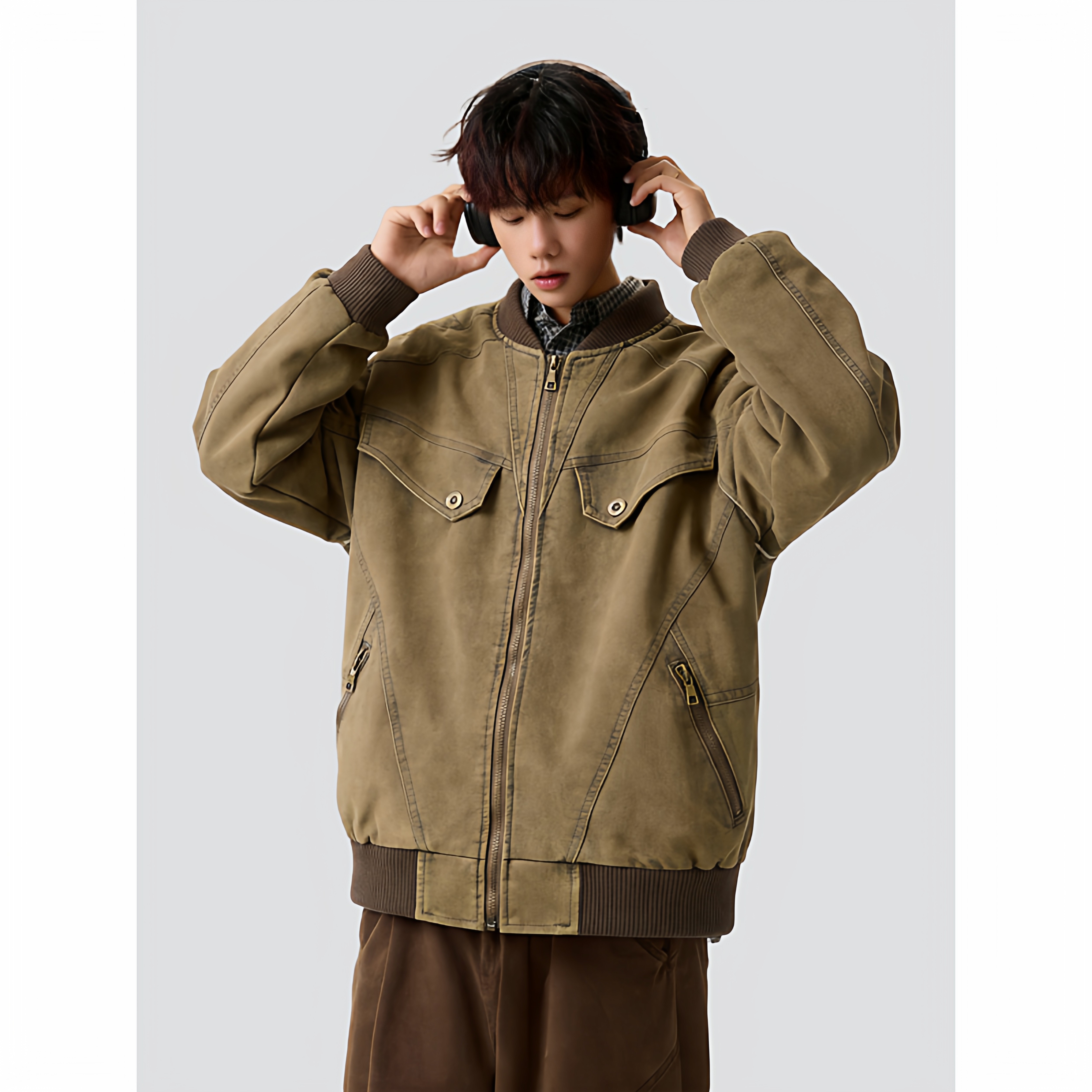 26春潮牌哈林顿夹克高街男女cleanfit拼接机车风705-JK5895-特P55，男装夹克，星座705