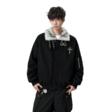 25冬复古美拉德毛领加厚暖外套宽松十字架潮棉服特批M3691-P108，男装棉衣，星座705