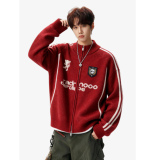 秋冬美式复古字母刺绣毛衣开衫韩版潮流拉链棒球服705-Y813-特P65，男装针织衫/毛衣，星座705