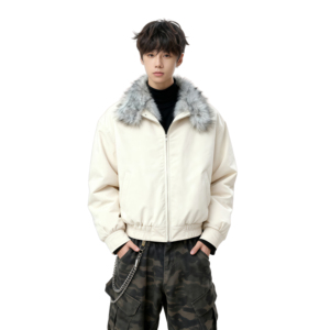 25美式高街座山雕仿狼毛加厚毛领棉服男高级感棉衣特批 M3696-P98图片