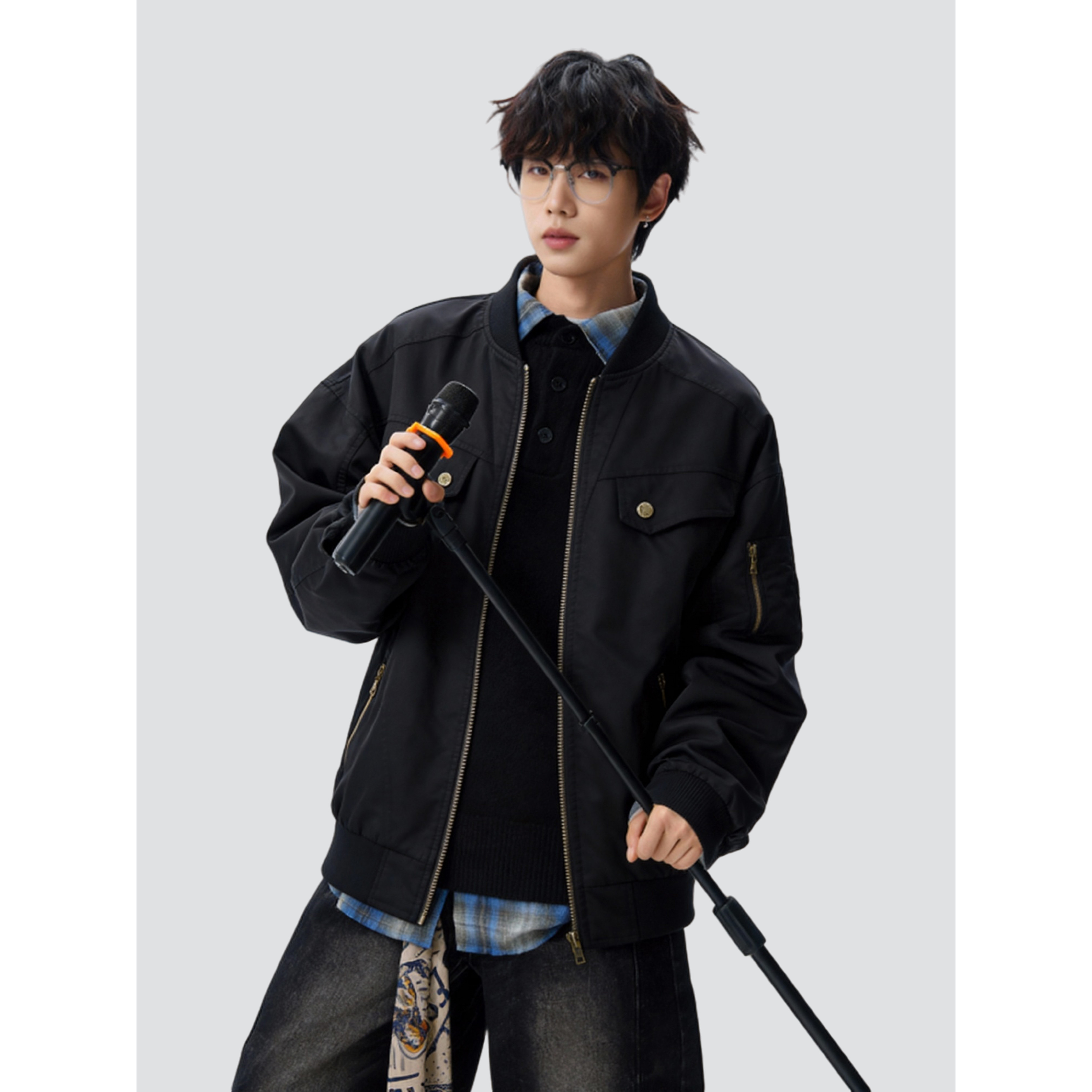 26春潮牌哈林顿夹克高街男女cleanfit拼接机车风705-JK5895-特P55，男装夹克，星座705