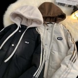 25冬装现货假两件贴标连帽棉衣平铺加厚棉服外套705-M501-特P40，男装棉衣，星座705