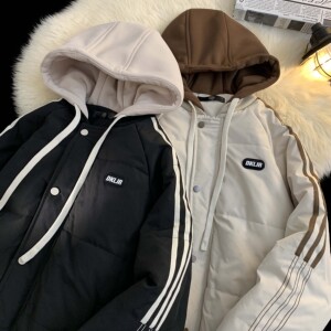 25冬装 现货 假两件贴标连帽棉衣平铺加厚棉服外套705-M501-特P40图片