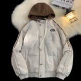 25冬装现货假两件贴标连帽棉衣平铺加厚棉服外套705-M501-特P40，男装棉衣，星座705