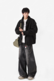 25冬季新款美拉德皮毛一体加厚外套保暖机车棉服潮705-M72-P120，男装棉衣，星座705