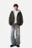 25冬新款潮美式连帽座山雕加毛加厚保暖外套棉服705-M73-P128，男装棉衣，星座705