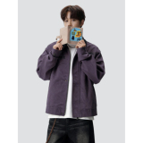 26春复古撞色翻领工装夹克拼接字母印花百搭外套705-JK5881-特P78，男装夹克，星座705