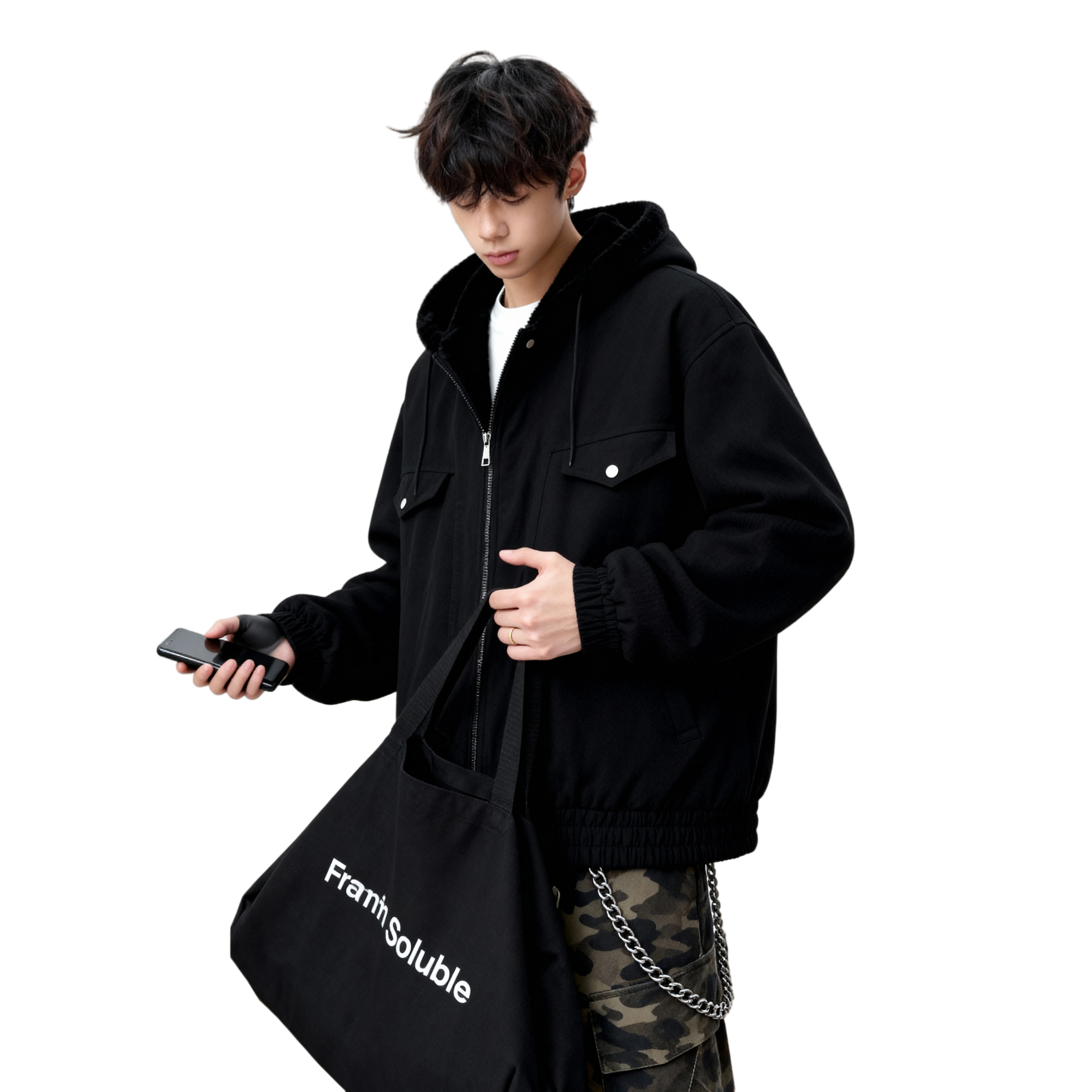 25冬新潮美式连帽座山雕内里全毛加厚保暖外套705-M75-P118限218，男装棉衣，星座705