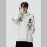26春美式高街徽章刺绣外套连帽卫衣情侣男宽松705-WY1661-TP48，女装短外套，星座705