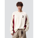 26春美式小猫印花长袖T恤春秋款撞色拼接宽松上衣705-WY1665-P38，男装T恤，星座705