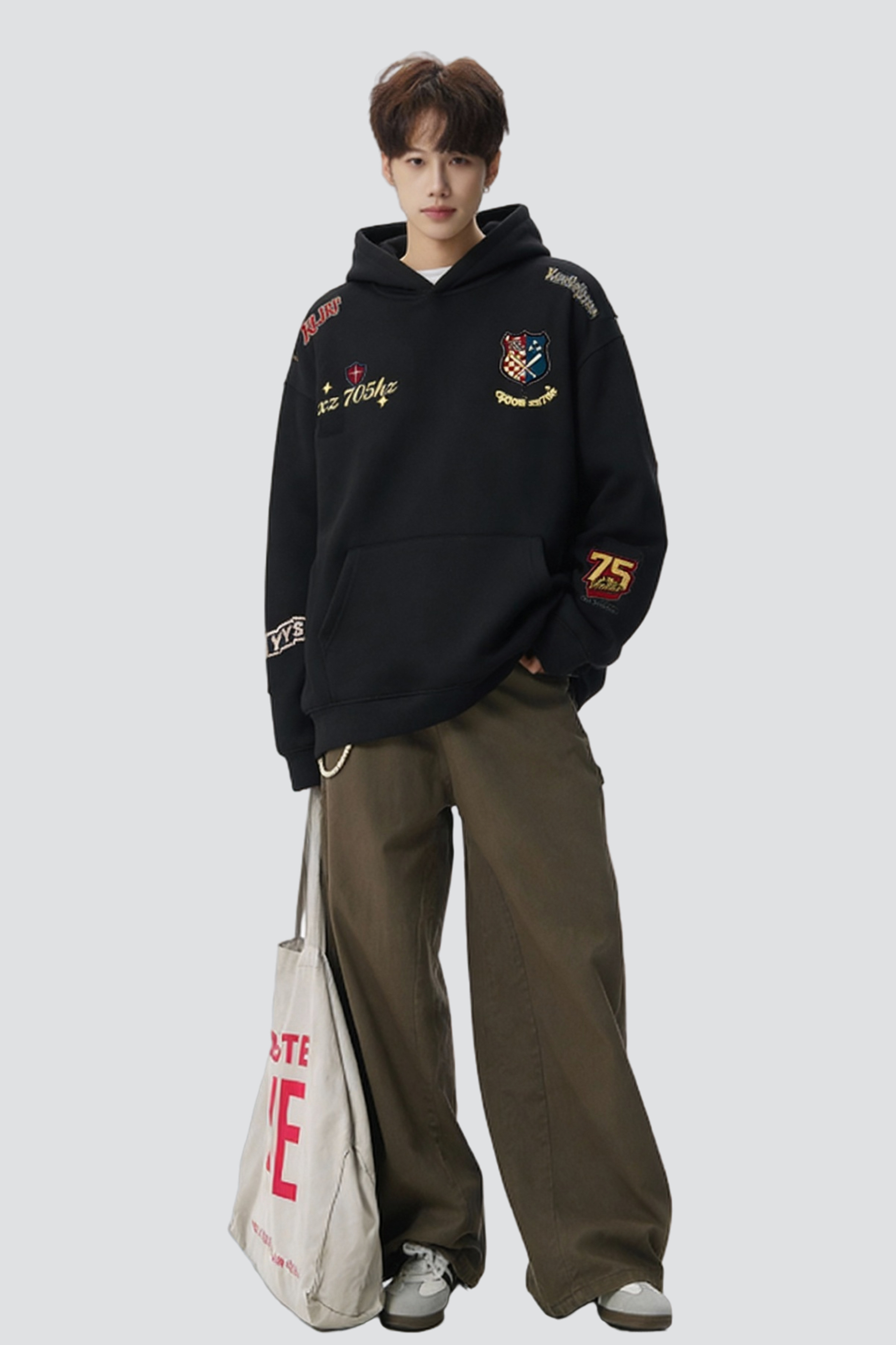 26春美式高街徽章刺绣外套连帽卫衣情侣男宽松705-WY1661-TP48,女装短外套,星座705