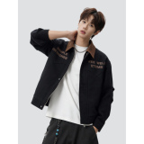 26春复古撞色翻领工装夹克拼接字母印花百搭外套705-JK5881-特P78，男装夹克，星座705