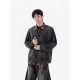 2025秋新款牛仔水洗假两件时尚百搭男夹克外套705-W8852-P128，男装工装外套，星座705