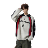 26春新款美式潮牌宽松半拉链套头提花针织衫毛衣男705-Y815-特P68，男装针织衫/毛衣，星座705