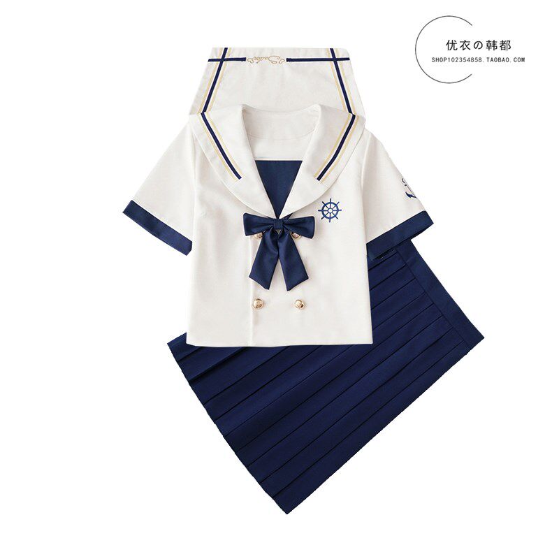 网红航海少女 可爱水手服 日本正统JK制服校服甜美女学生班服套装