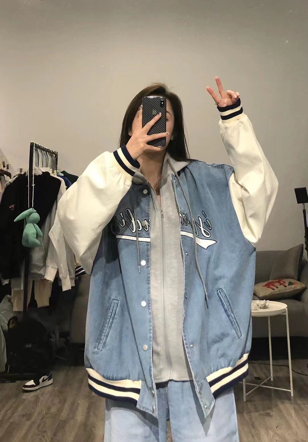 原创潮牌oversize假两件夹克