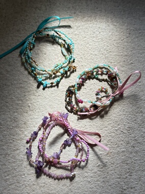 AIHPOS索壹陆925银蝴蝶结四层手链