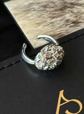 ATELIERSO 蛋形纯银水钻克拉戒指