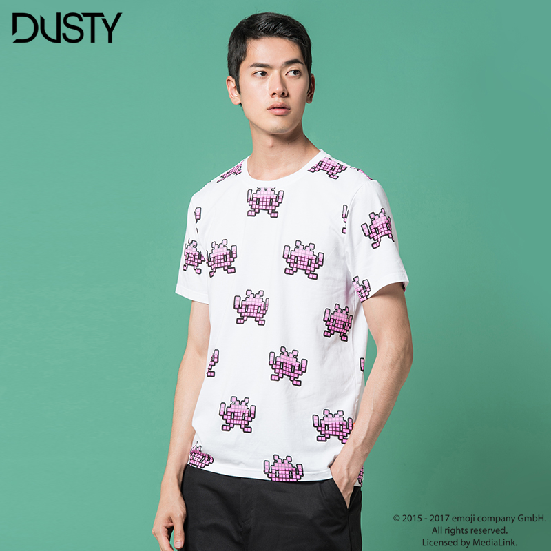 DUSTY x emoji夏季联名男女潮流趣味表情印花圆领短袖宽松休闲T恤
